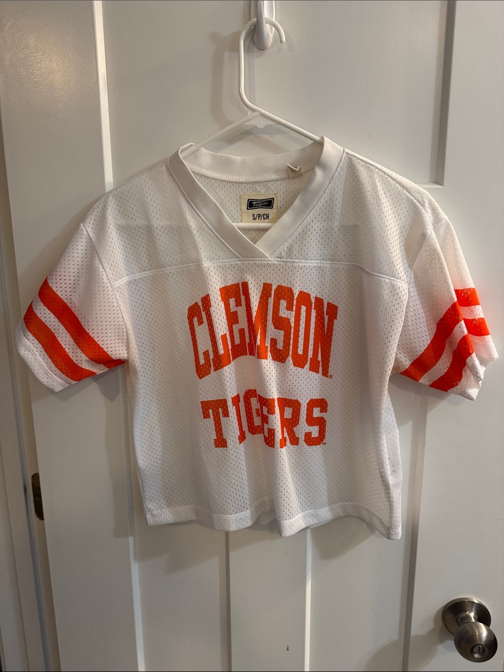 Clemson Tigers White & Orange Short Sleeve Mesh Jersey